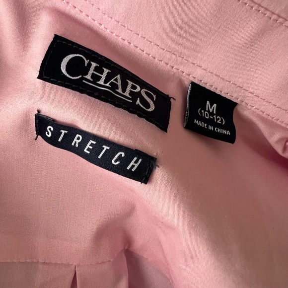 Chaps pink button down shirt size medium 10-12 - Picture 2 of 2